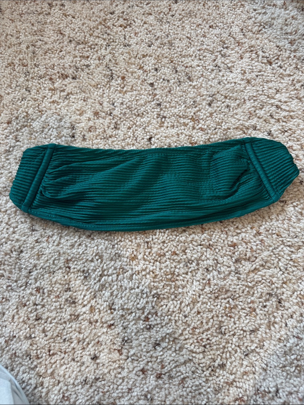 Green Ribbed Bandeau Top